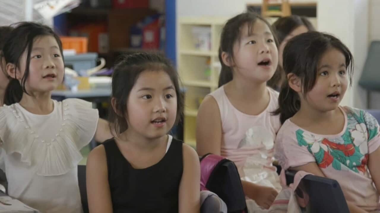 Students in a language class (SBS)