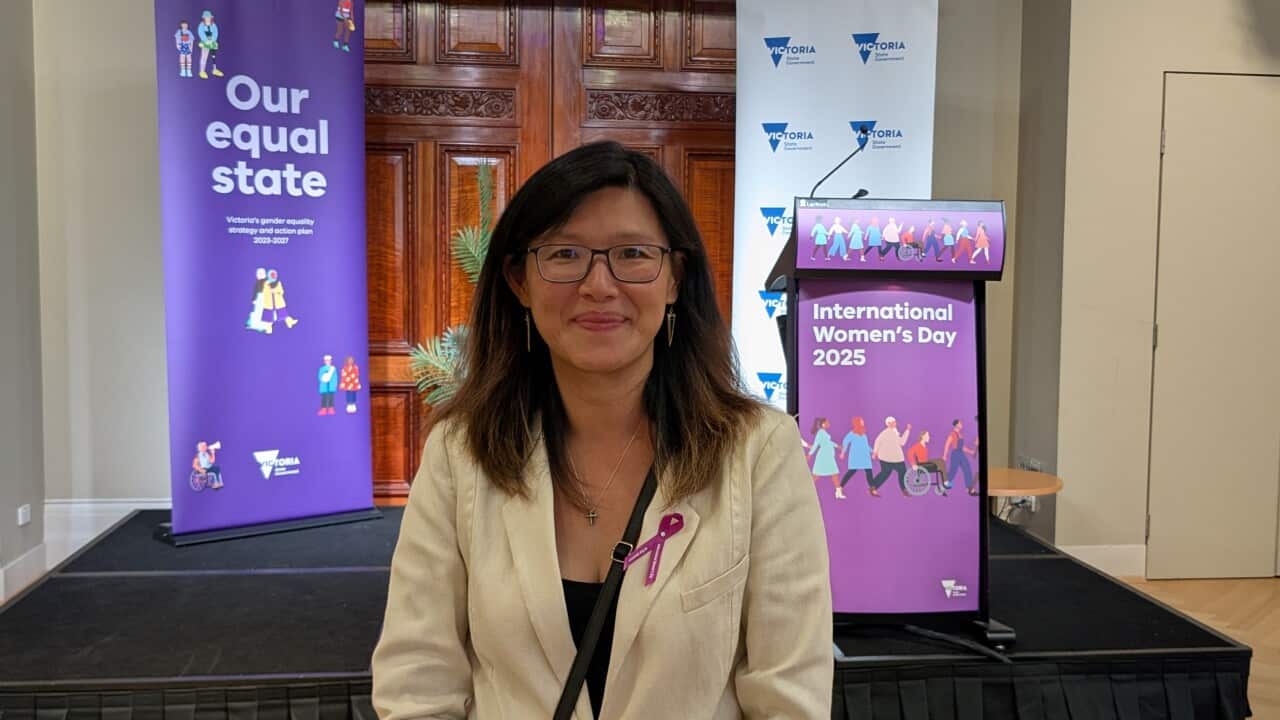 Ifrin Fittock, CEO SisterWorks attending 2025 IWD Office for Women at the State Library of Victoria – Melbourne, 6 Mar 2025. Photo: Curtesy Ifrin Fittock.