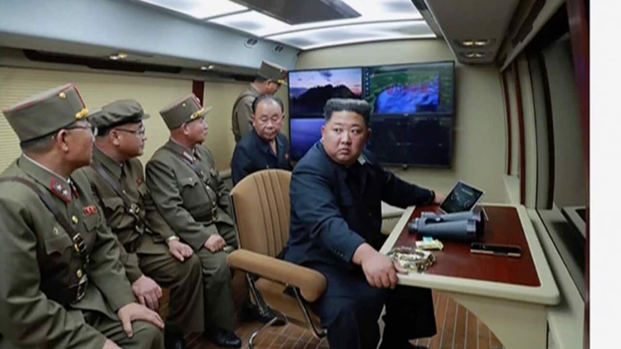 North Korean leader Kim Jong Un supervises a rocket launch test . North Korea