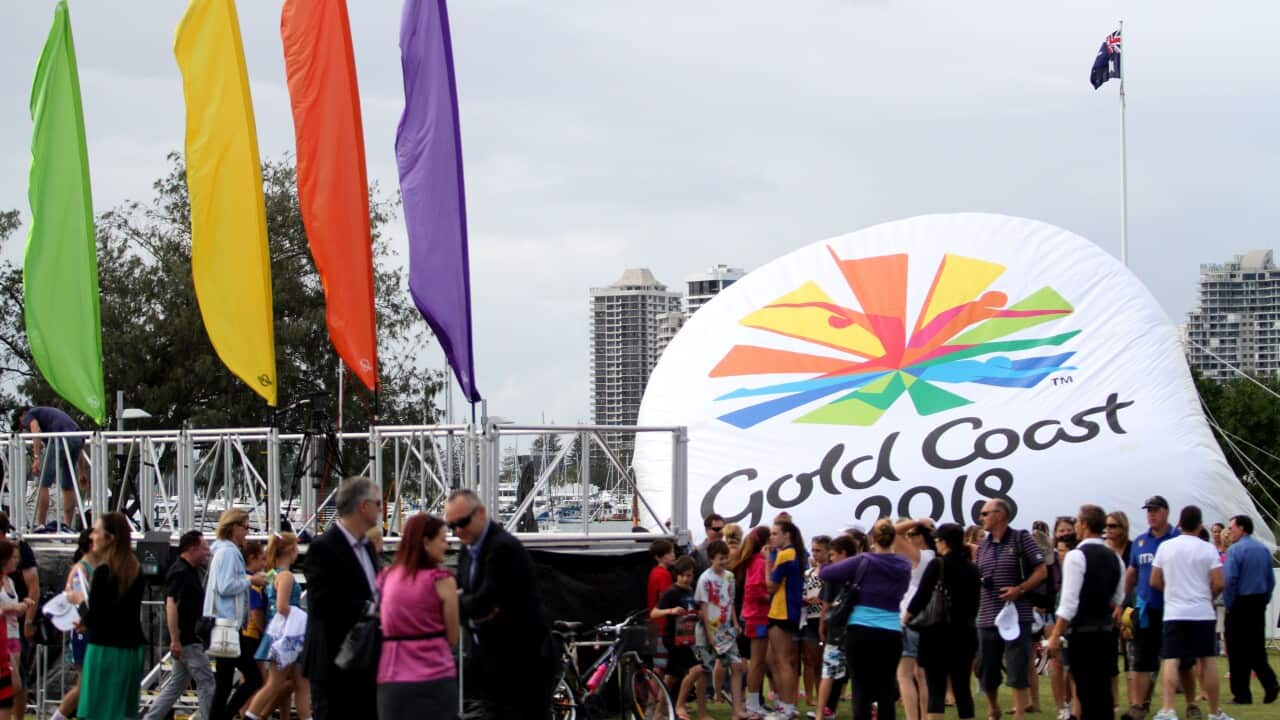 Locals gather at the launch of The Gold Coast 2018 Commonwealth Games.