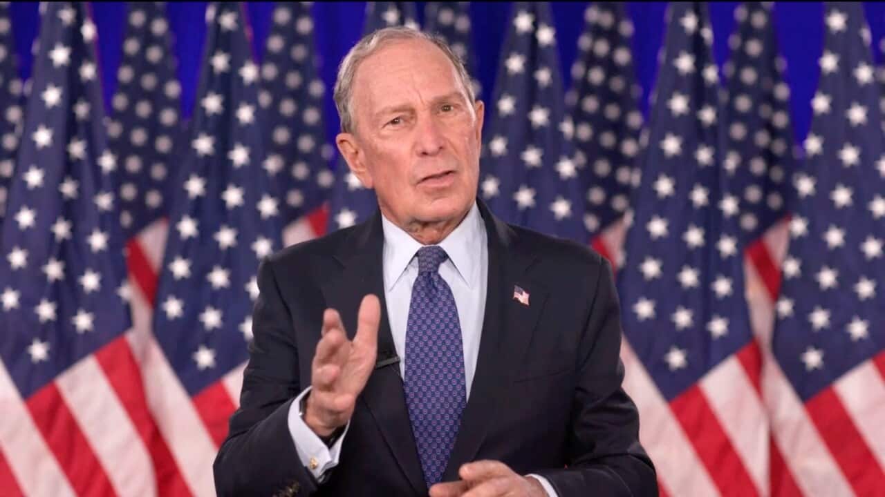 Former New York Mayor Michael Bloomberg makes remarks on the last night of the Democratic convention on Thursday, 20 August , 2020.