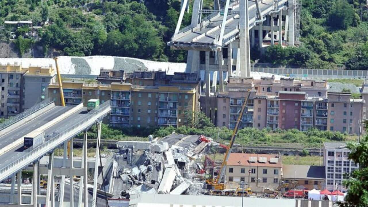 A highway bridge has partially collapsed near Genoa, Italy