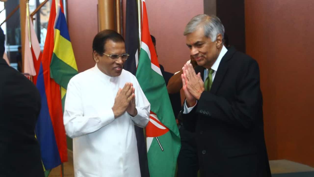 Former presidents of Sri Lanka_ Maithripala Sirisena and Ranil Wickramasinghe