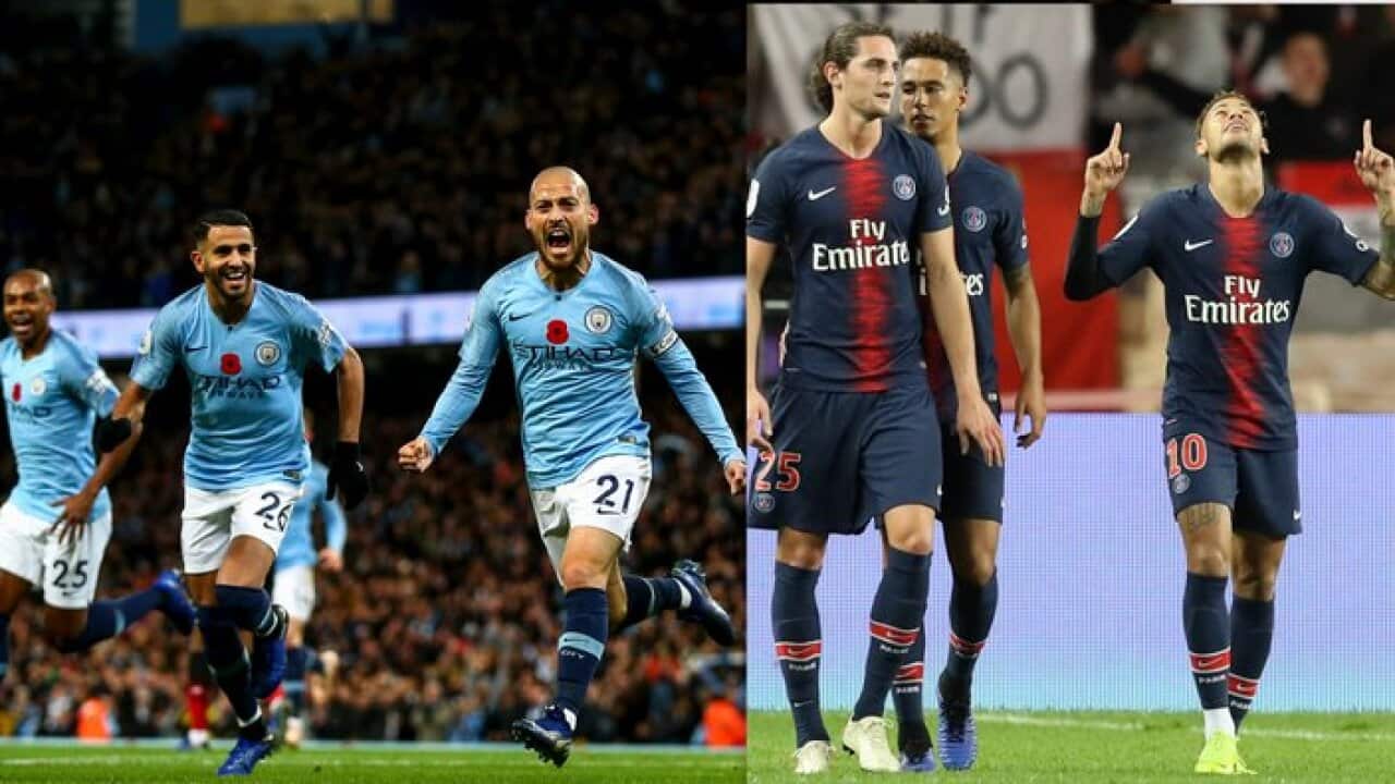 Manchester City and Paris Saint-Germain
