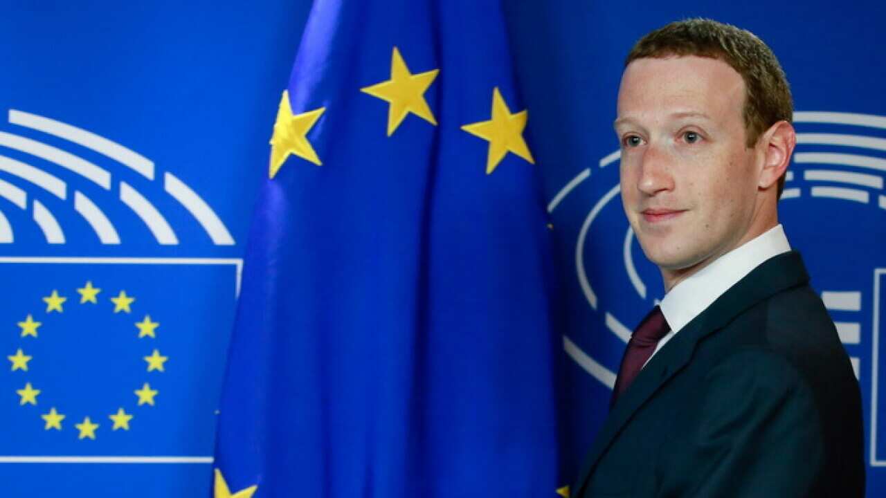 Founder and CEO of Facebook Mark Zuckerberg at the European Parliament in Brussels