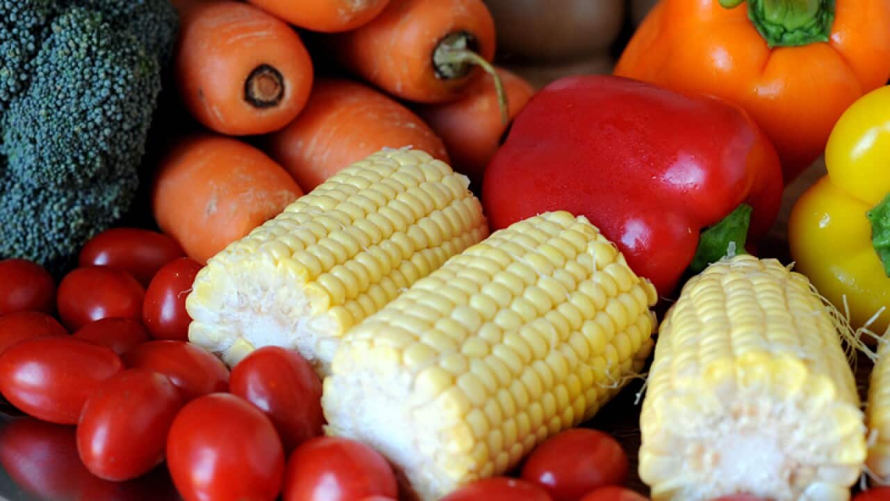Fresh fruit and vegetables.