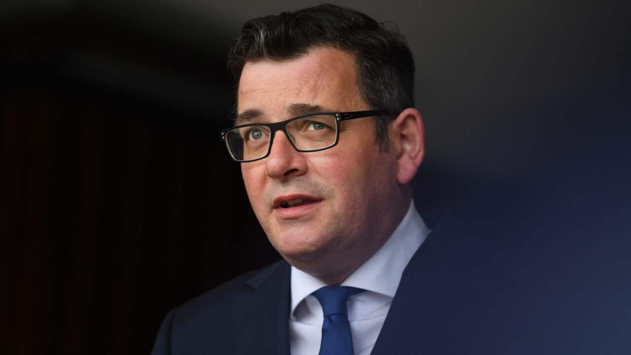 Victorian Premier Daniel Andrews addresses the media during a press conference in Melbourne, Wednesday, October 13, 2021. (AAP Image/James Ross) NO ARCHIVING