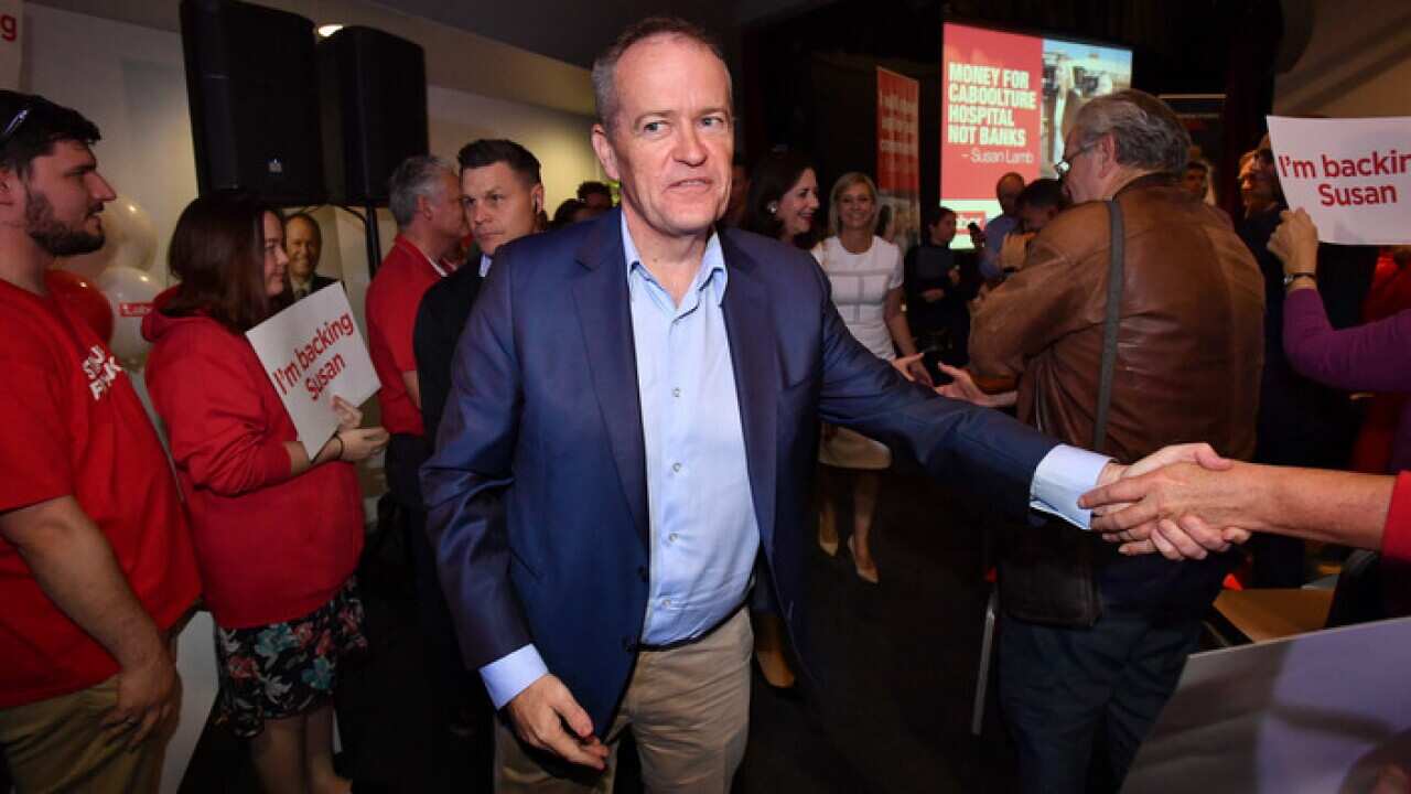 ALP leader Bill Shorten is seen at the launch of the Labor campaign in the seat of Longman in Caboolture
