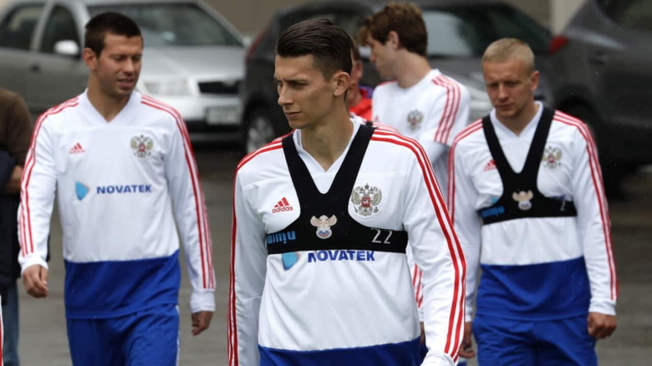 Russian national football team in training