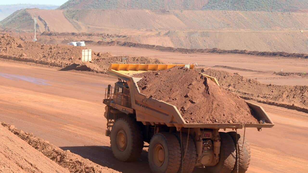 Haulage truck at the Rio Tinto West Angelas iron ore mine in Pilbara