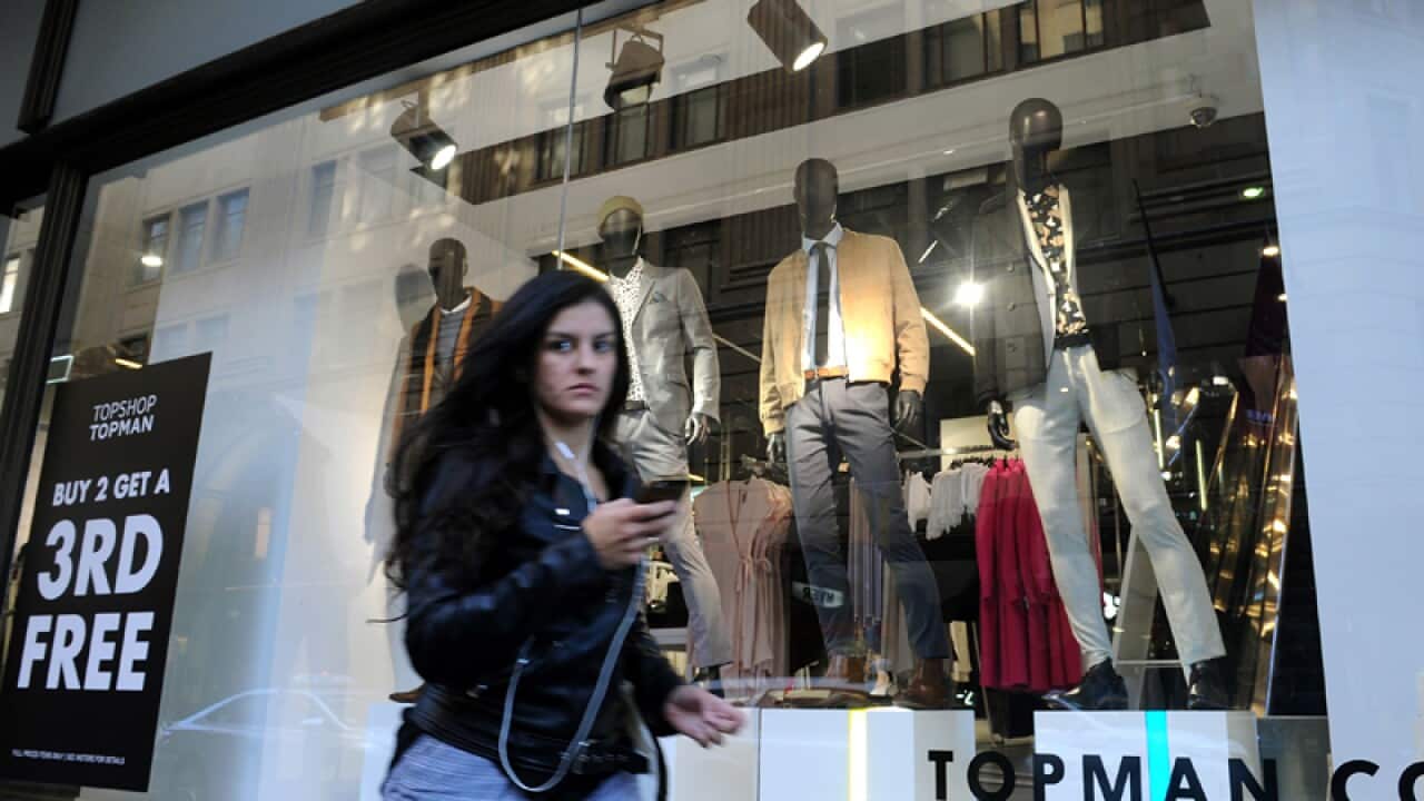 Topshop and Topman signage outside a retail store