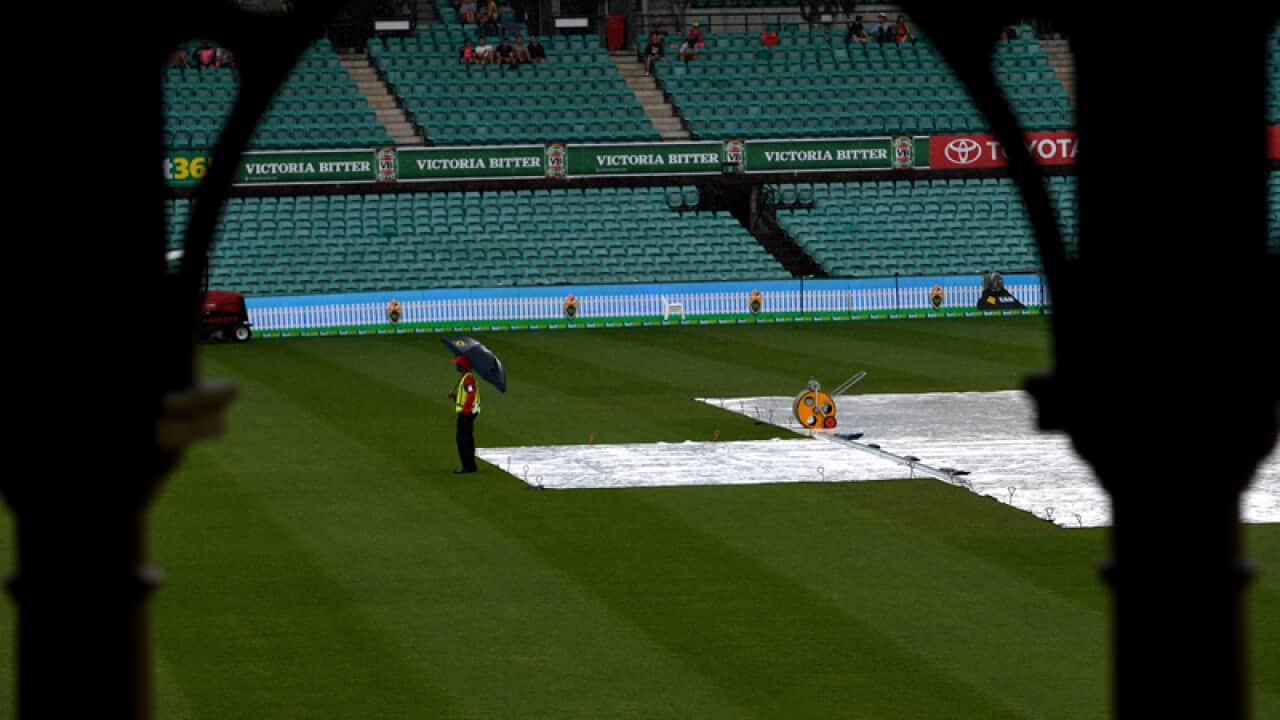 rain delays the start of play on Day 4