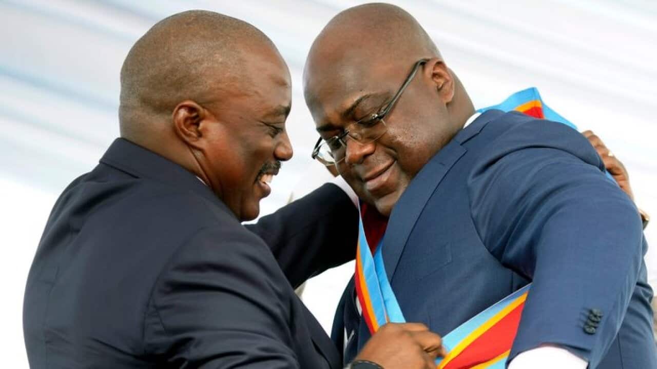 Rais mstaafu Kabila na rais mpya wa DR Congo Felix Tshisekedi