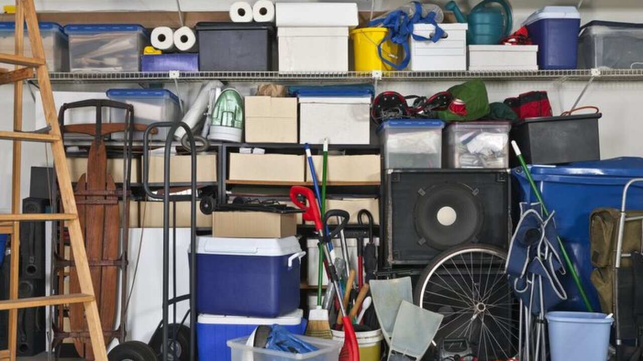 Overloaded suburban garage