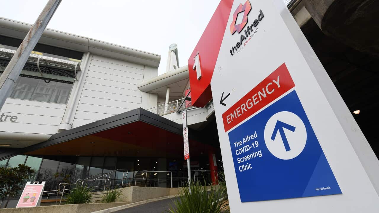 The entry to an emergency department at a hospital.