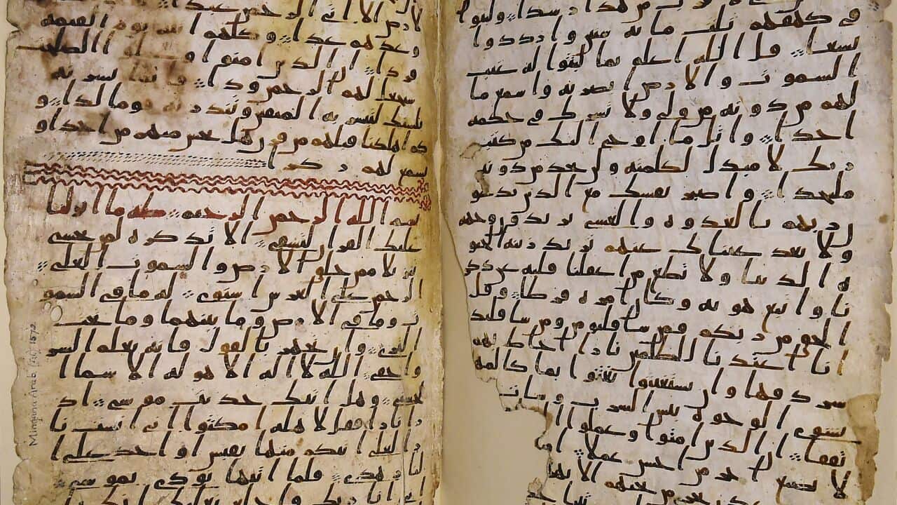 The world's oldest fragments of the Koran on show at the University of Birmingham. (Joe Giddens/PA Wire