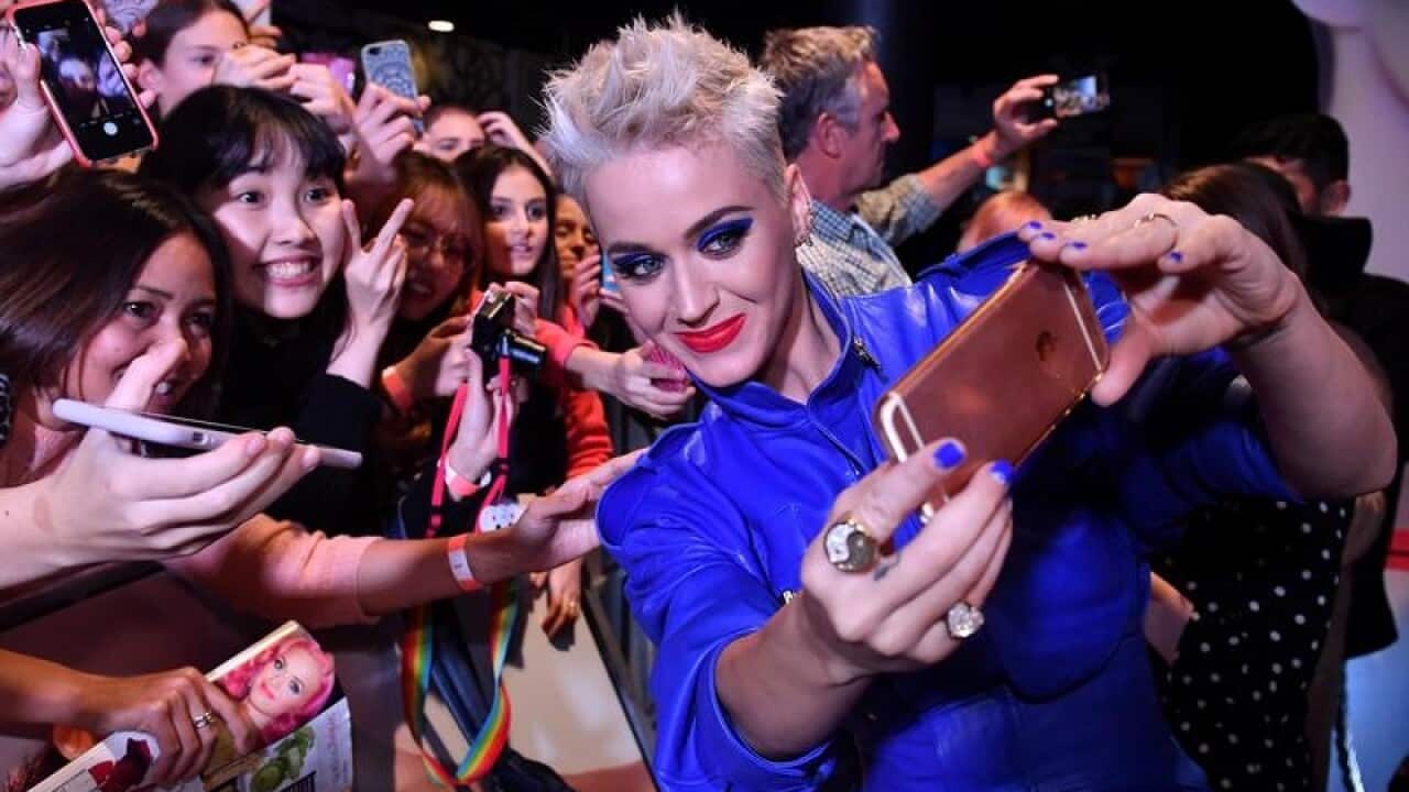 Katy Perry with fans in Sydney
