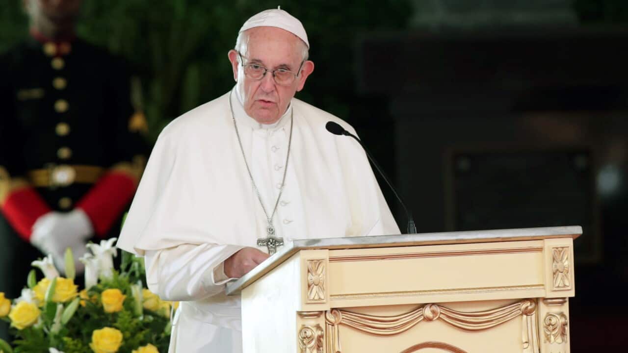 Pope Francis speaks in Panama City