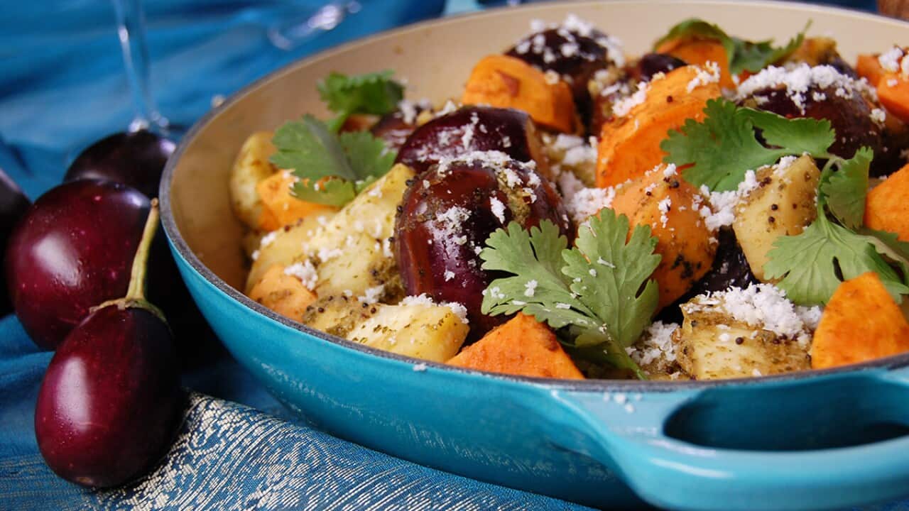 Undhiyu or undhiyo by Anjum Anand