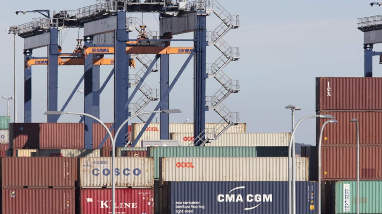 Activity at the Port Botany shipping and container terminal