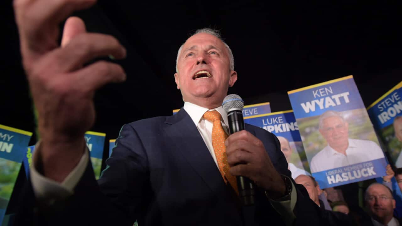 Malcolm Turnbull addresses party members in Perth