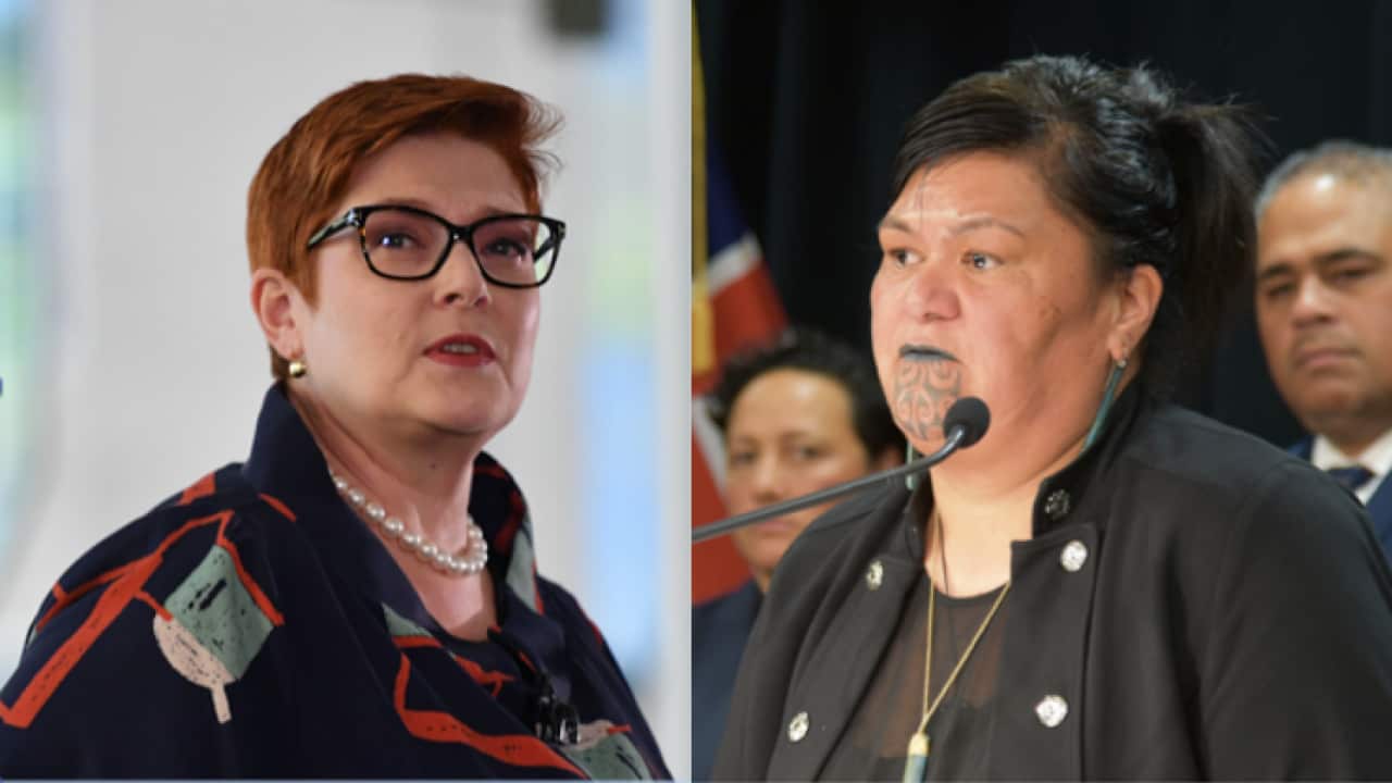 Combo shot of Marise Payne and Nanaia Mahuta, Australia's and New Zealand's Ministers for Foreign Affairs.