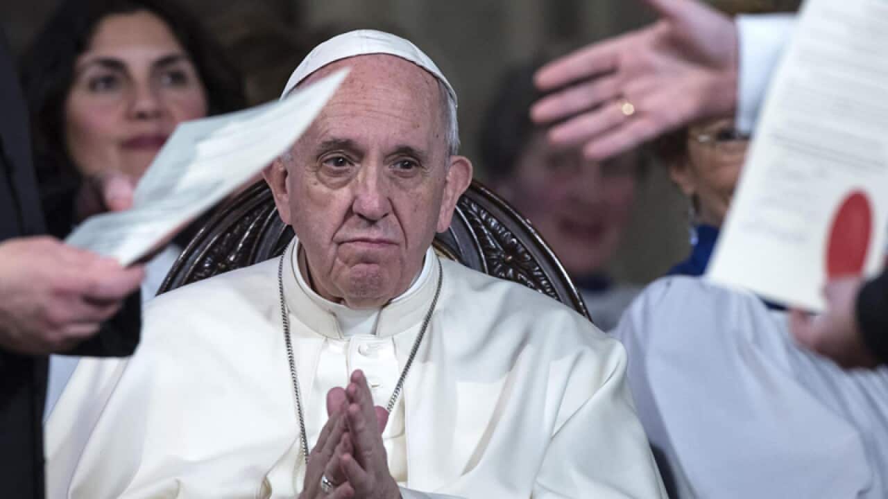 Pope Francis during his visit to the Anglican Church of All Saints