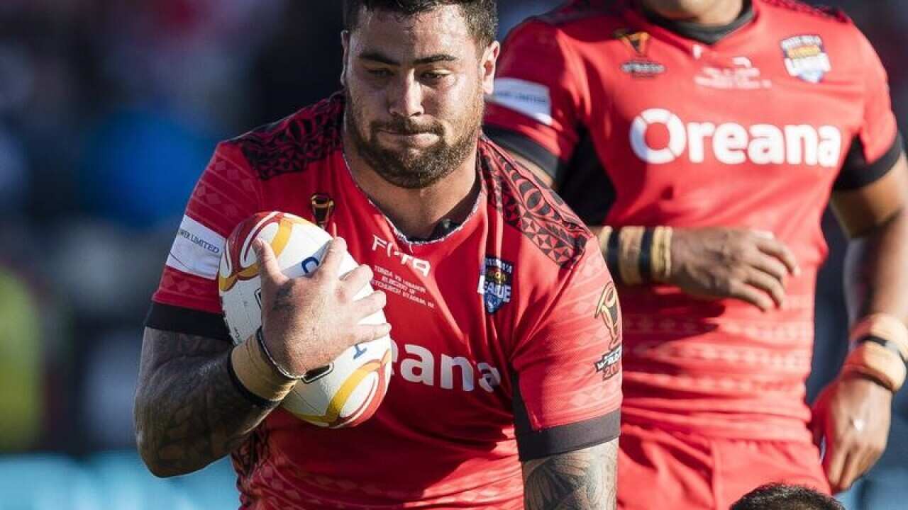 Andrew Fifita of Tonga in action