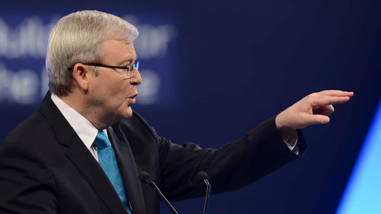 PM Kevin Rudd during his election campaign