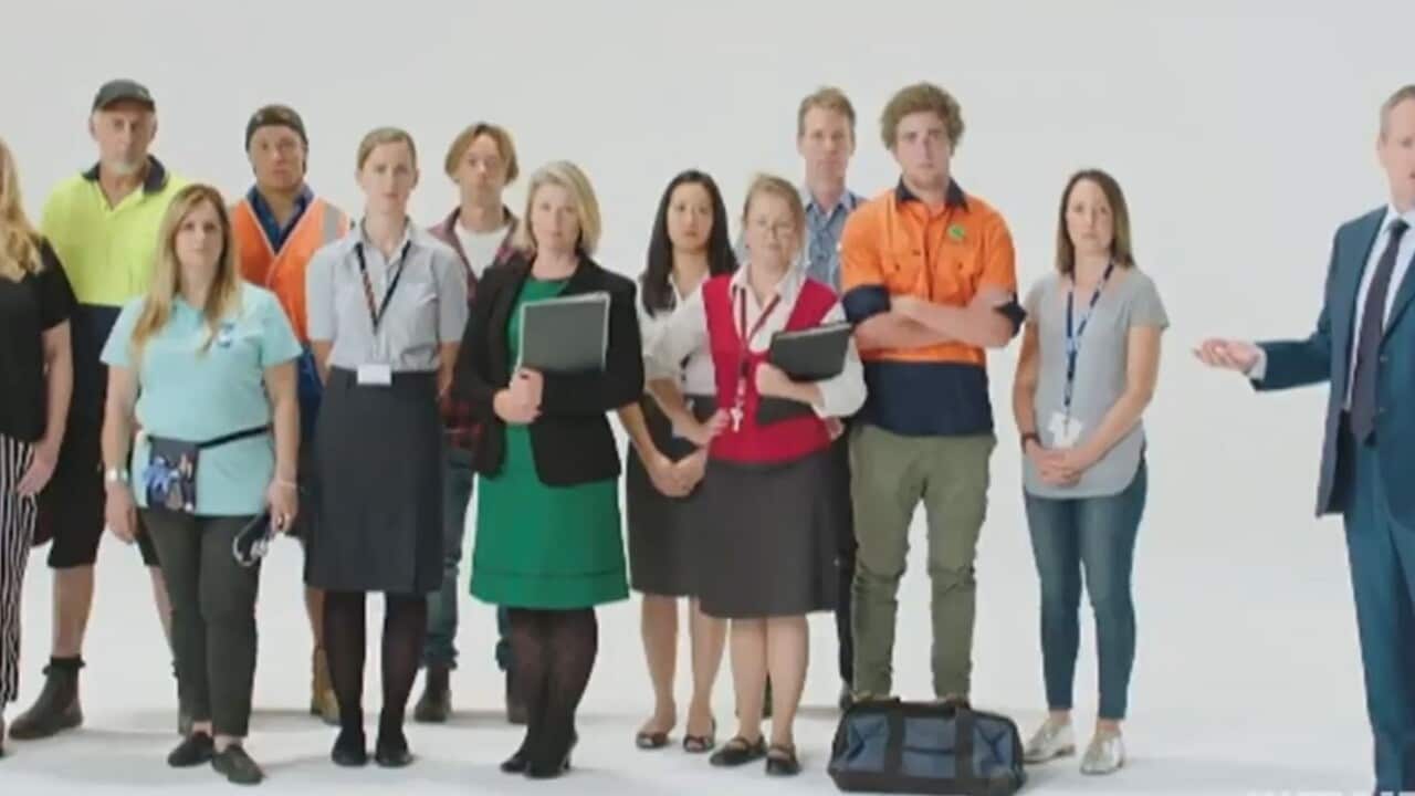 A still from the 'Australians First' Labor ad