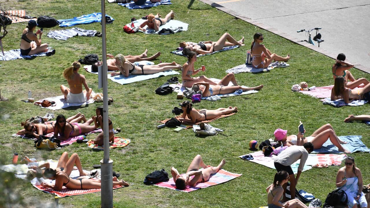 People relaxing on a beach