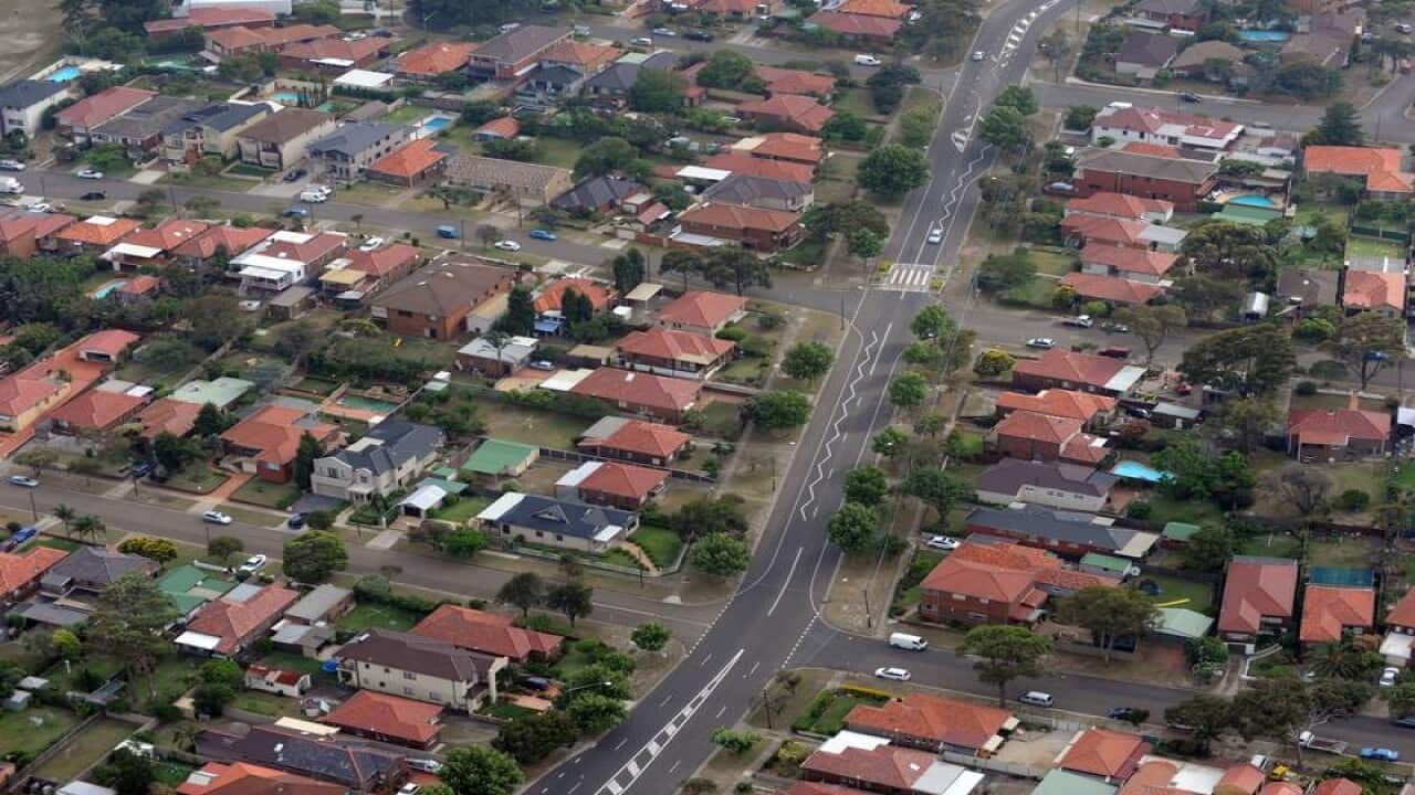 aerial shot of housing