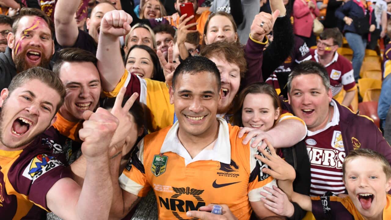 Broncos player Justin Hodges