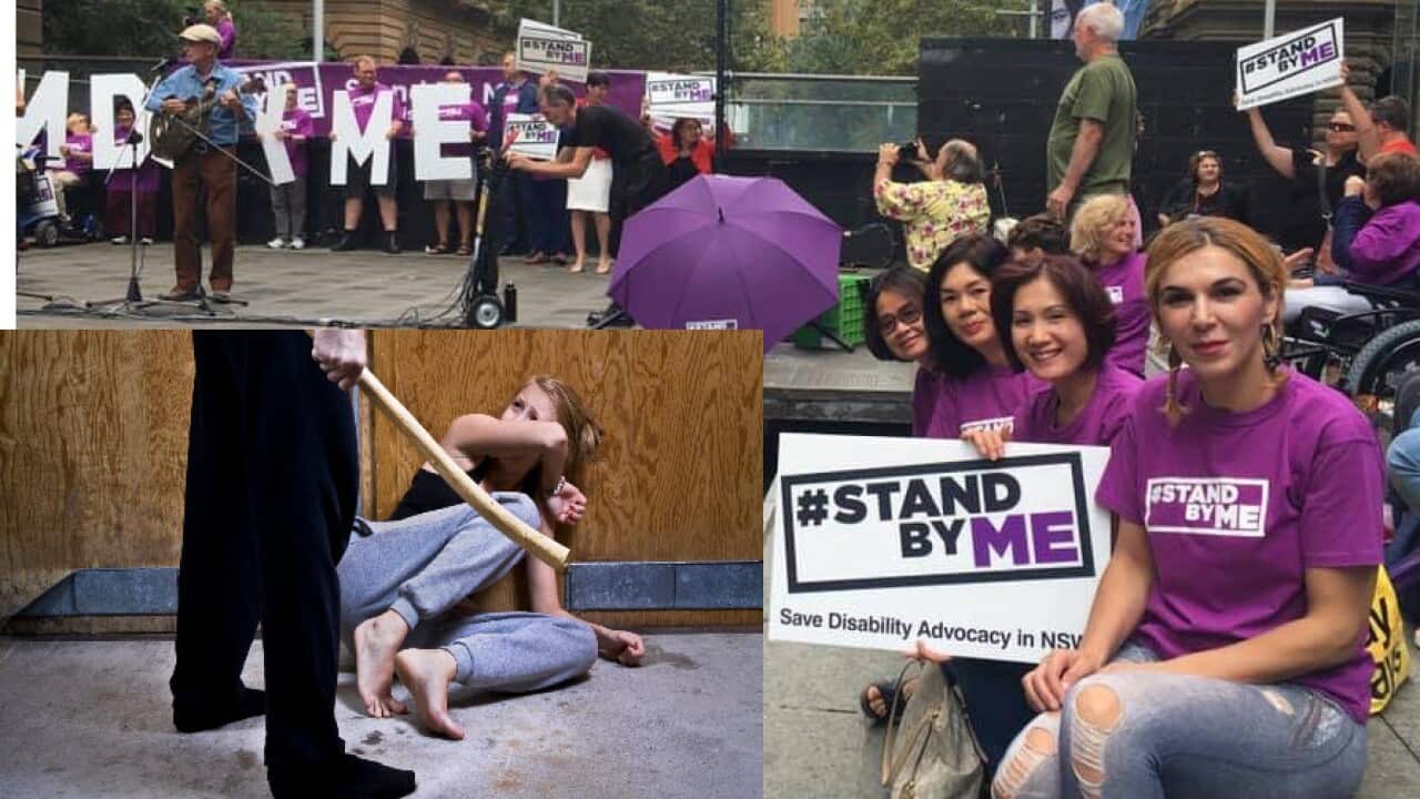 Dr Anita Strezova(first right), member of #Stand By Me Campaign and member of the Forum Against Domestic Violence NSW