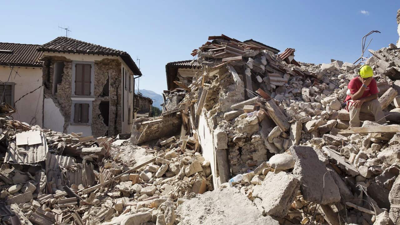 Rescue workers in Amatrice, Rieti Italy two days after the powerful earthquake that killed at least 281 people.