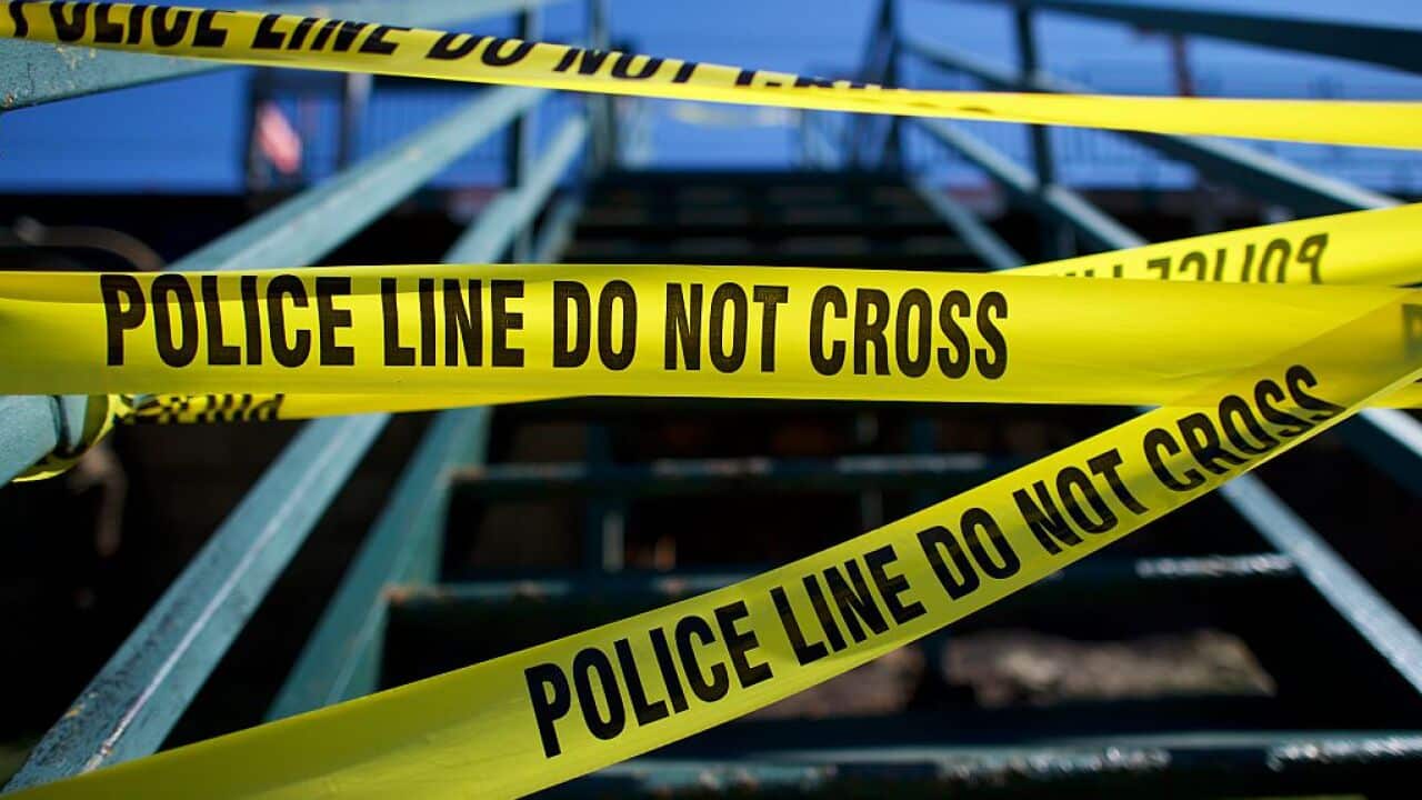 US police tape stock