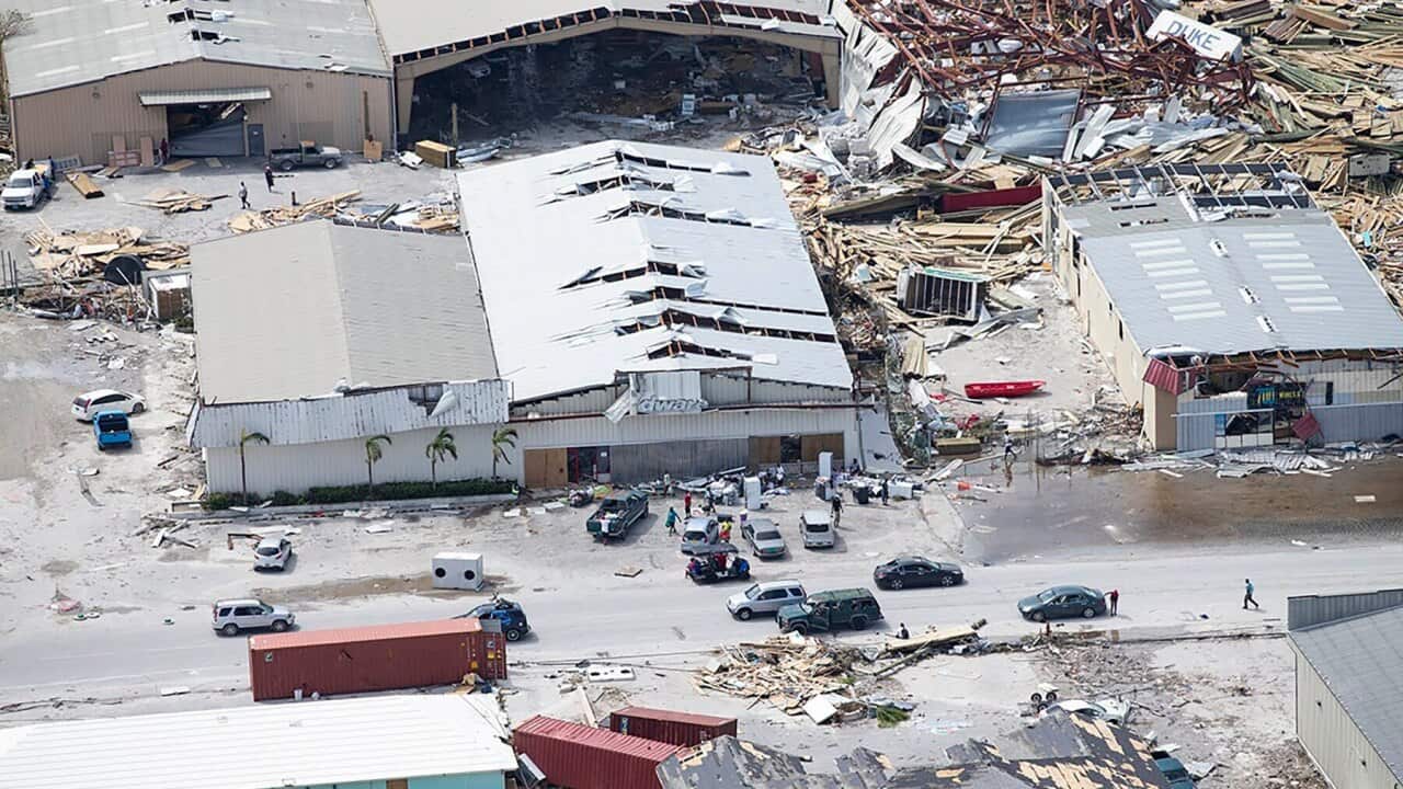 Destruction from Hurricane Dorian at Marsh Harbour in Great Abaco Island