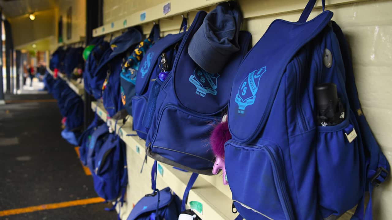 A general view as Kindergarten students work on an activity at Annandale Public School in Sydney, 25 May 2020.