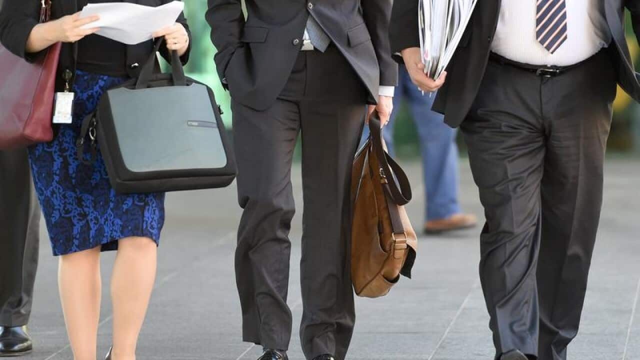 A stock image of office workers