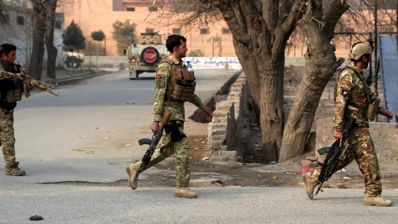 The scene of the blast in Jalalabad, Afghanistan