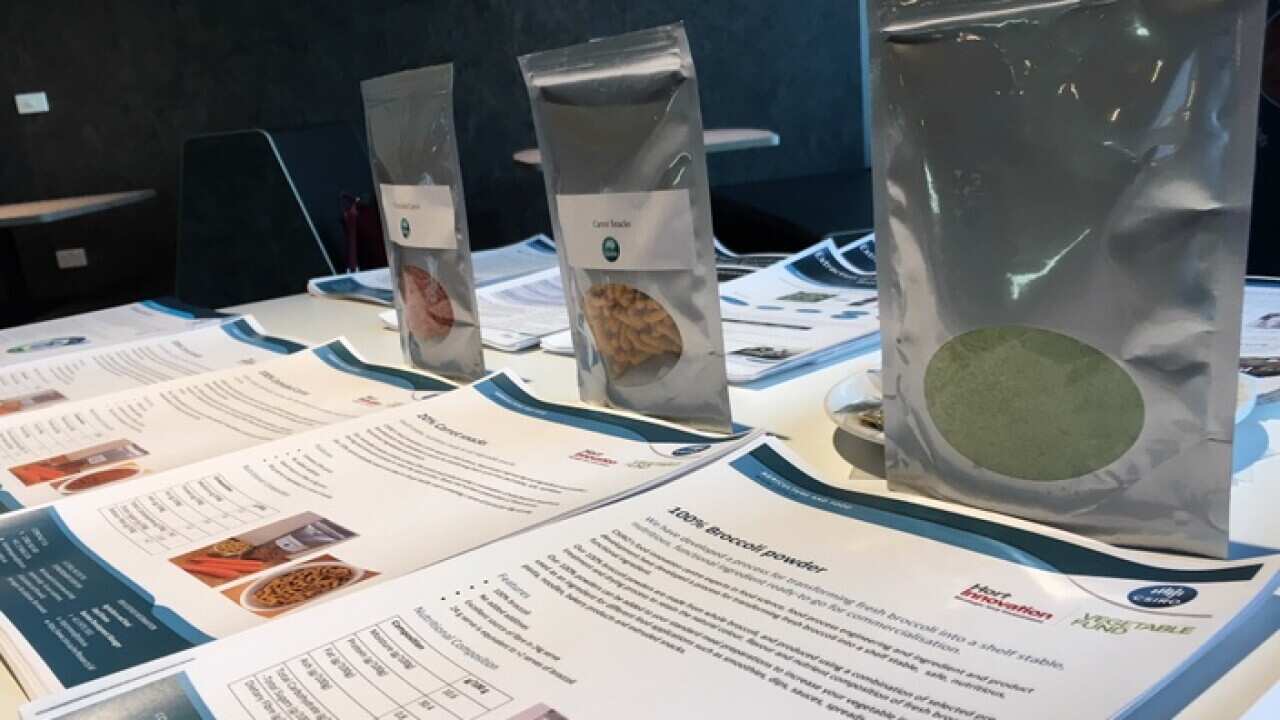 Food products on display at Monash University