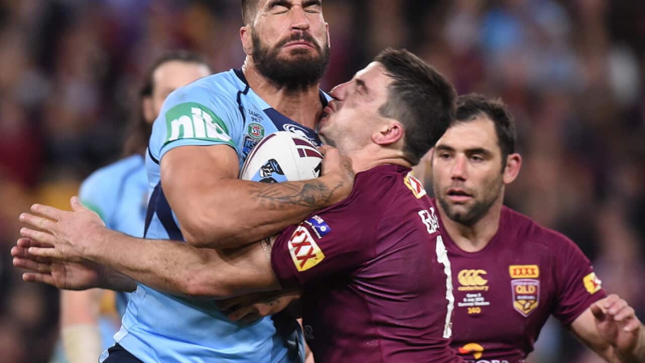 Blues player James Tamou