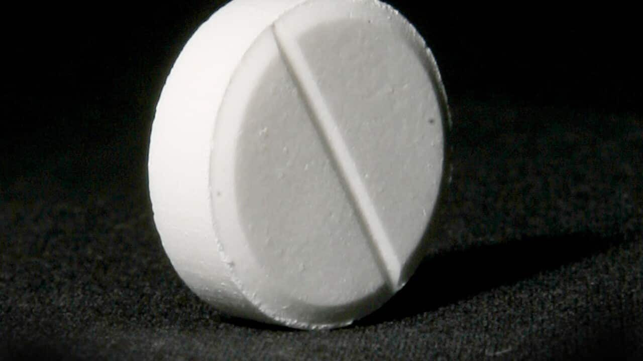 A paracetamol tablet.