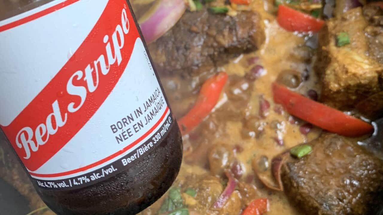 A Jamaican Red Stripe beer-infused oxtail curry