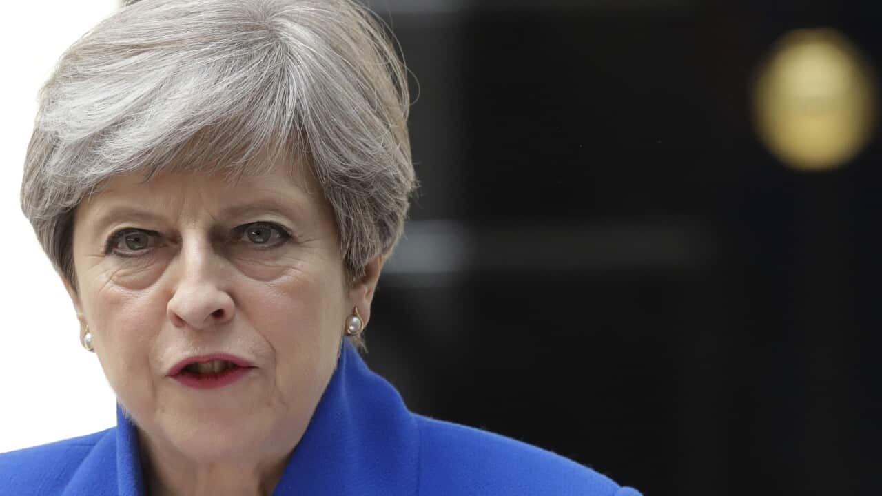 British Prime Minister Theresa May addresses the press in Downing street, London