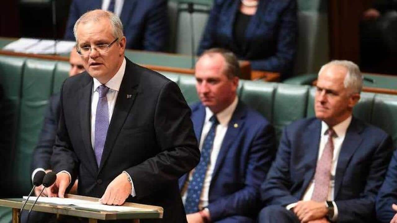 Treasurer Scott Morrison delivers the 2017 Budget in Parliament. (AAP)