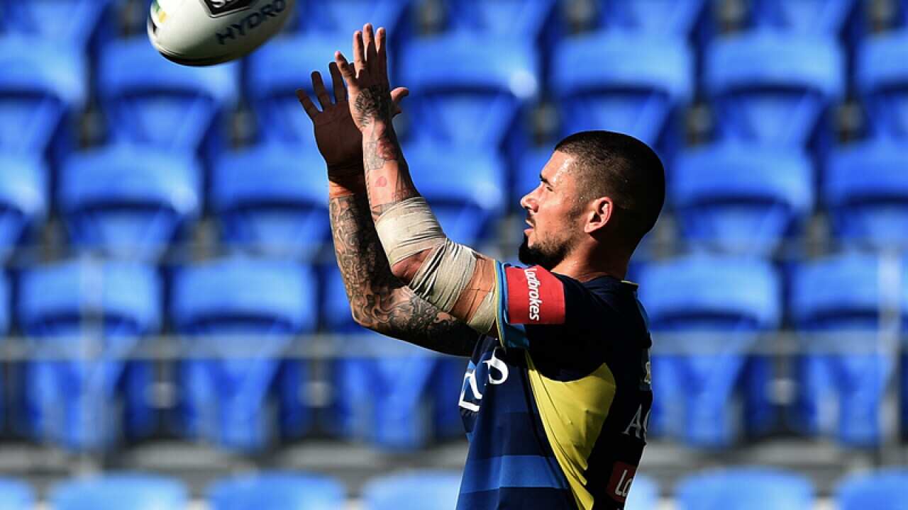 Nathan Peats is seen during the Gold Coast Titans training session