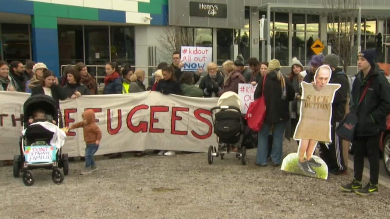 Protesters at Northern hospital in Melbourne
