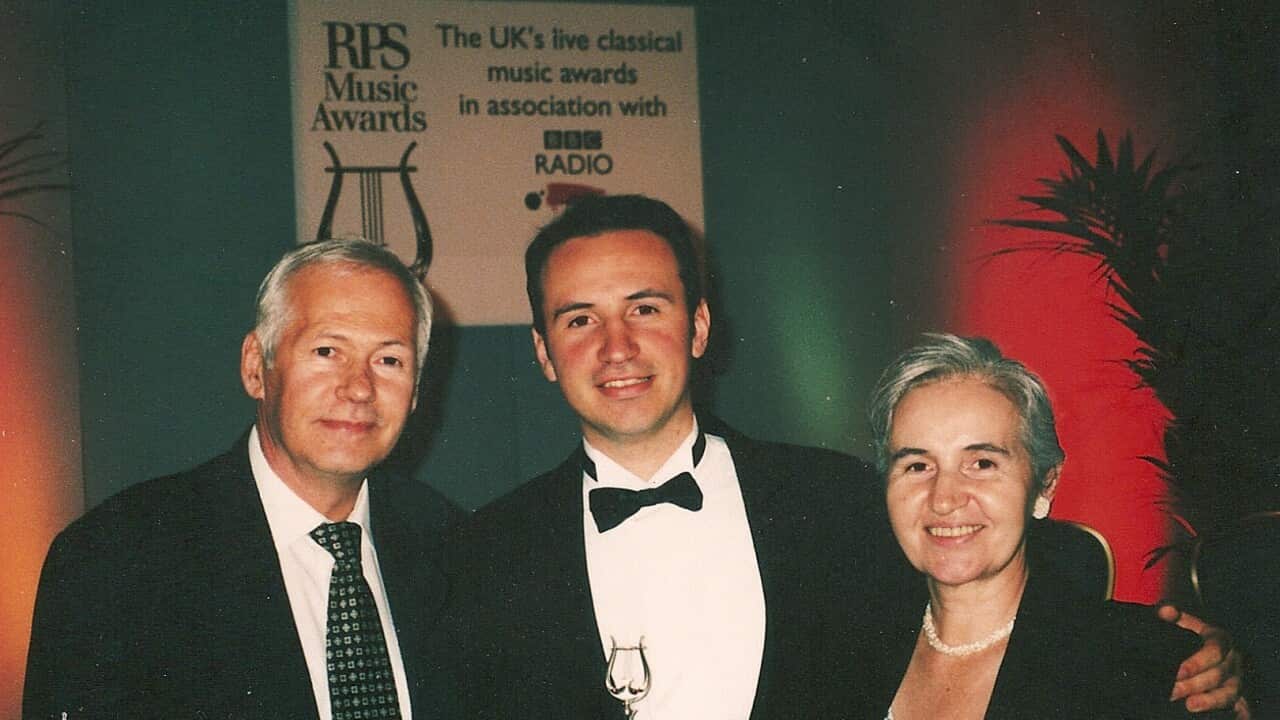 Simon Trpceski with his parents