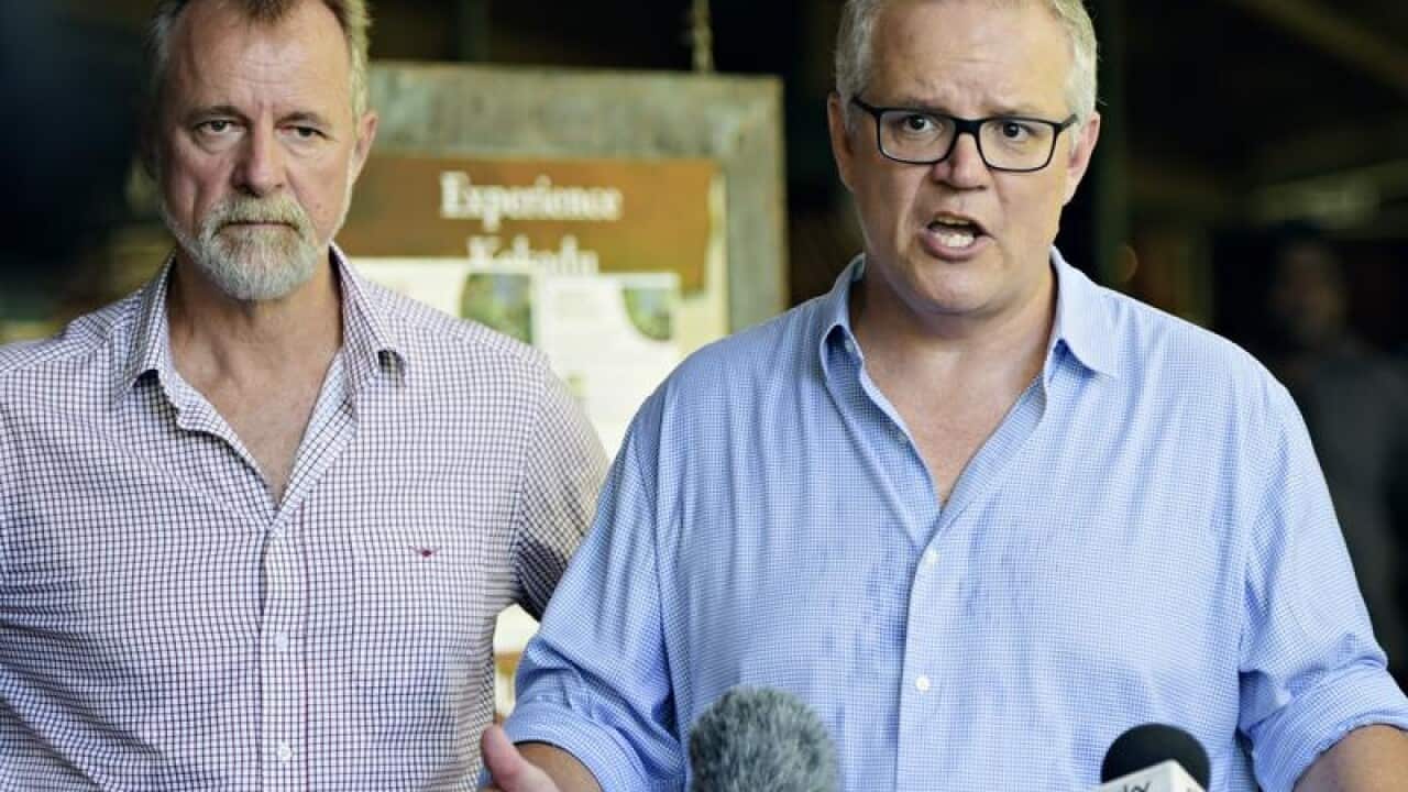 Minister Nigel Scullion (left) with Prime Minister Scott Morrison.
